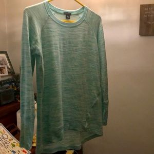 Champion green and white pull over shirt.